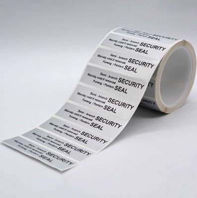 80um 1.5mil Tamper Proof Plastic Seals Matte Silver Semi Transfer High Residue For VOID