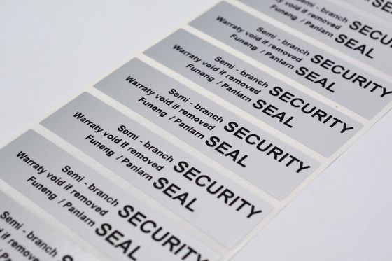 80um 1.5mil Tamper Proof Plastic Seals Matte Silver Semi Transfer High Residue For VOID
