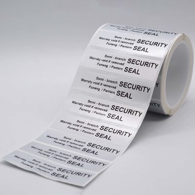 85um 1.5mil Matte Sliver Semi Transfer Tamper Evident Label Stiker With Low-Residue