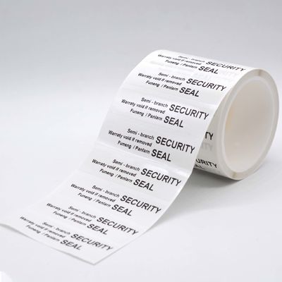 45um 1mil Tamper Proof Seal Security Sticker Gloss White With High Residue